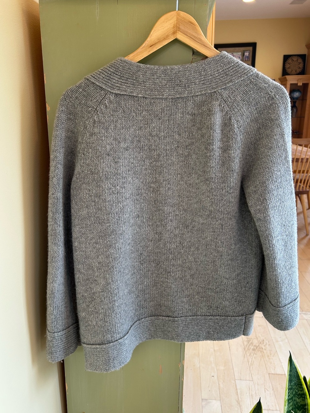 J. Crew Open Front Chunky Ribbed Cardigan Wool/Cashmere Heather Gray Medium - Picture 2 of 14
